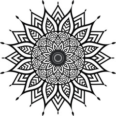 Beautiful floral pattern mandala art isolated on a white background, decoration element for meditation poster, yoga, banner, henna, invitation, cover page, design element mandala art, vector art