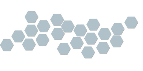 Geometric technology grey blue hexagon background. Abstract vector illustration Science technology and medical concept hexagon on transparent background.