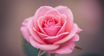 focused depiction of a gentle pink rose, revealing its exquisite softness.