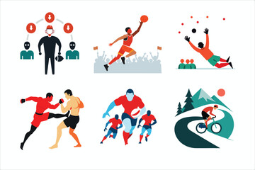 cartoon player of different sports 