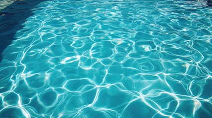 Calm Light Blue Swimming Pool Water Surface with Gentle Ripples and Reflections for Relaxation and Leisure Concepts
