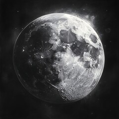 Fototapeta premium Intricate full moon design glowing amidst the beauty of a starry sky wallpaper image