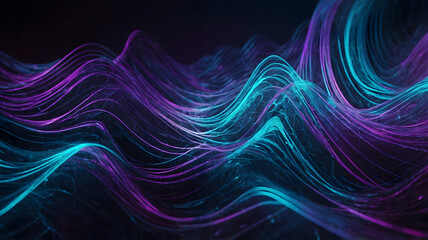 Abstract Waveform Design with Vibrant Neon Colors