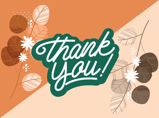 thank you card template vector hand made
