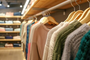 Stylish women's clothing store interior featuring chic and elegant displays. Modern design highlights trendy apparel, creating a fashion-forward shopping experience.