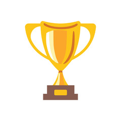 Trophy cup, award, winning vector icon in flat style on white background