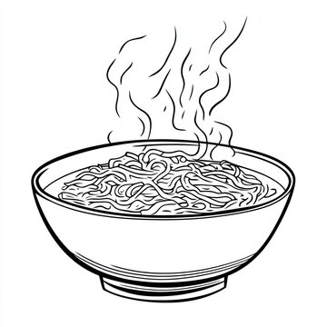 recommend clip art: Hot Noodles in Bowl, Illustration, Food, Vector