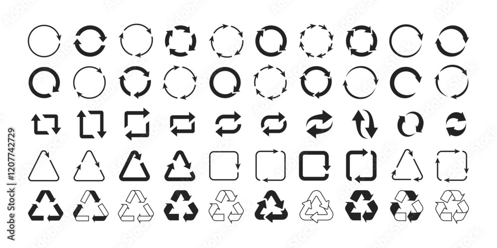 Poster explore a versatile and wellcrafted set of circular arrow icons specifically designed to represent r