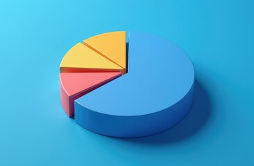 Editable Pie Chart Mockup Illustration with Gradient Background for Business Analytics