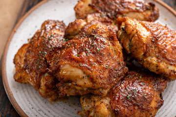 Chicken thighs roasted or air fried with paprika and lime