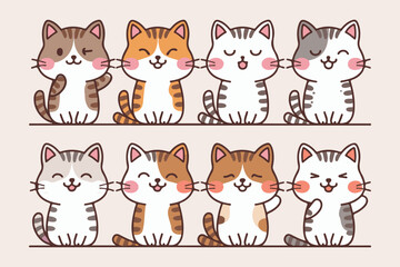Obraz premium Adorable Cartoon Cat Collection vector