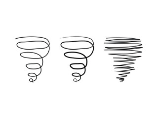 Tornado swirl lineart logo vector illustration on transparent background