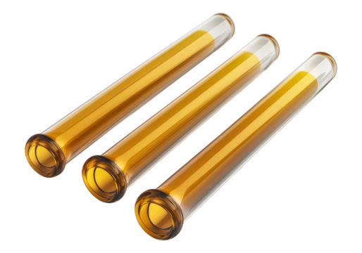 Photo of lab tubes with amber liquid.