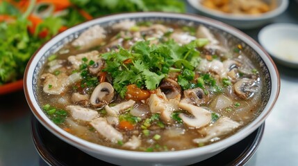 Nutritious Mushroom Soup Packed with Vitamin B5 for Enhanced Brain Function and Mood Boost