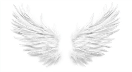 Angel wings isolated on a white background, PNG clipart cutout