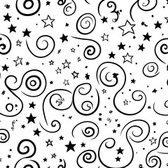 Abstract Starry Night Swirls: A Seamless Pattern Design