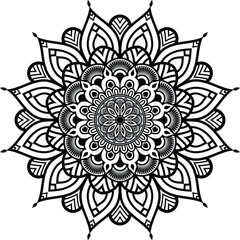 Beautiful floral pattern mandala art isolated on a white background, decoration element for meditation poster, yoga, banner, henna, invitation, cover page, design element mandala art, vector art
