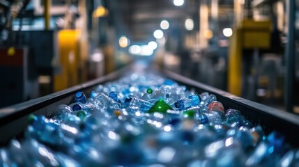 Plastic Bottles Recycling Factory: Conveyor Belt of Sustainability