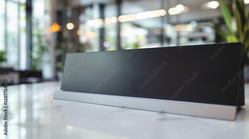 Poster a sleek, modern table with a black and white color scheme. the table appears to have a minimalist de