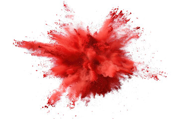 Red color powder explosion