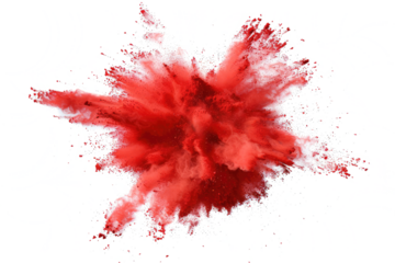 Red color powder explosion