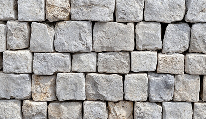 Obraz premium Gray brick wall background with a pattern of flat rectangular stone blocks, seamless texture