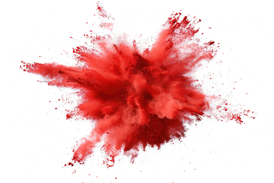 Red color powder explosion