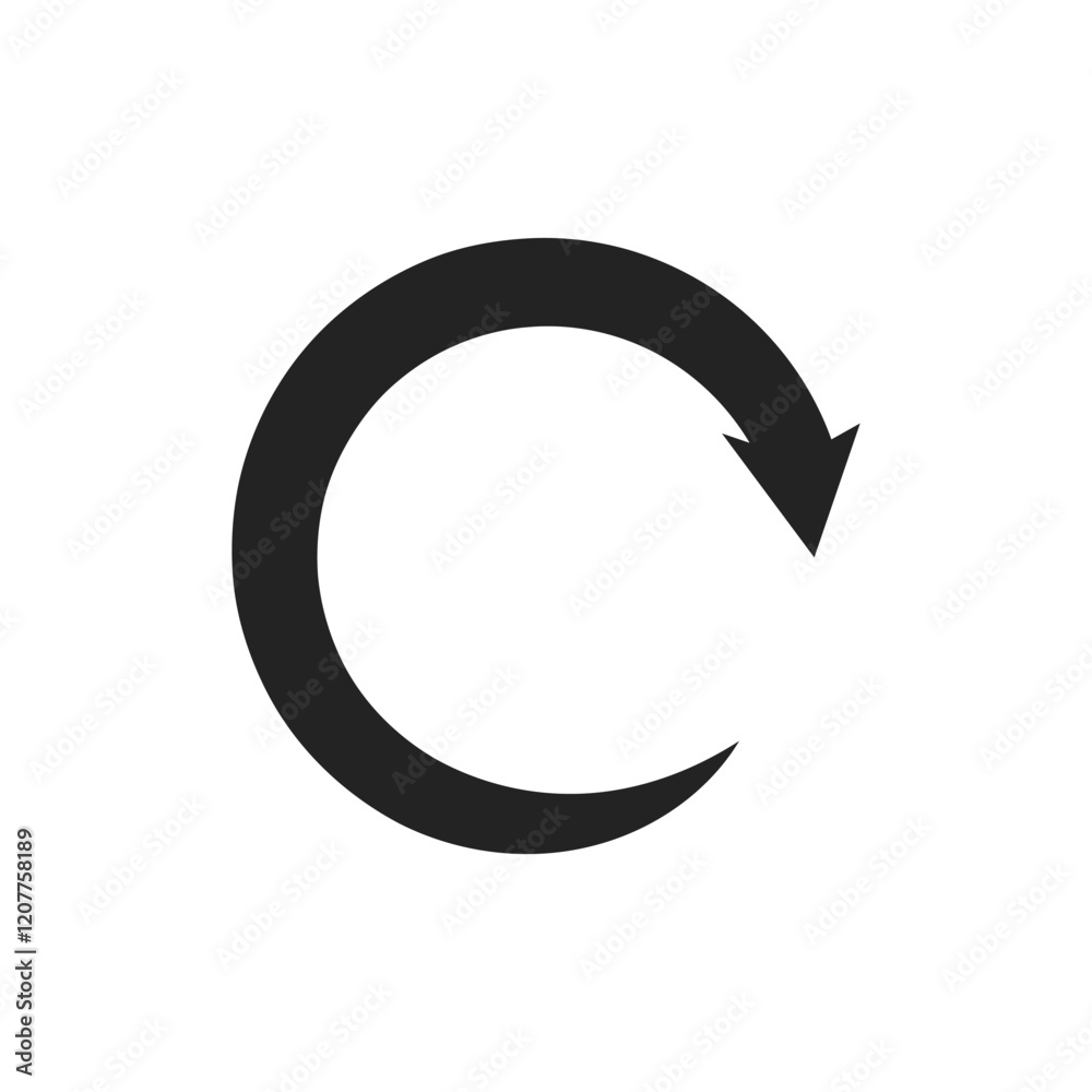 Poster this circular arrow icon effectively represents refresh actions. it is ideal for use in web and mobi
