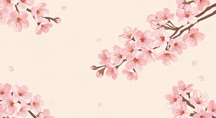 Obraz premium Blush Pink and Cherry Blooms: Feminine Paper Design