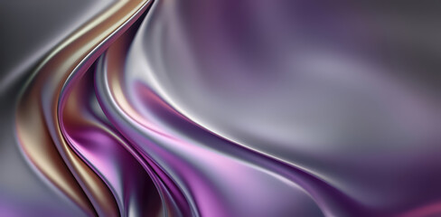 Fluid Chrome Silk Waves Background