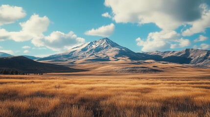 Picturesque landscape with majestic mountain peaks


