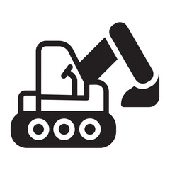 Excavator  glyph icon