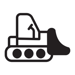 Obraz premium Excavator glyph icon