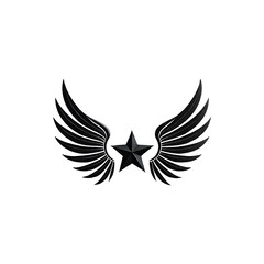Obraz premium Striking Black Wings and Star Graphic Design