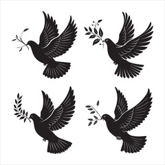 Obraz premium flying dove silhouettes 