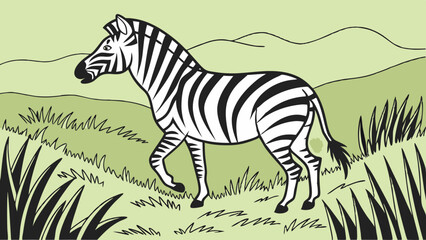Obraz premium zebra with green grass