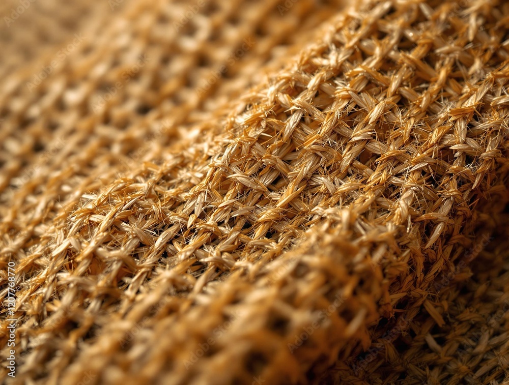 Poster a close-up of a woven fabric with a textured, rough surface. the fabric appears to be made of a natu