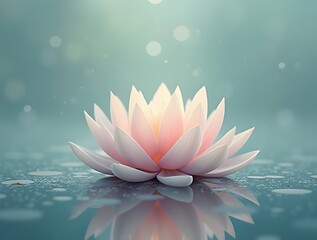 Serene Pink Lotus Flower on Calm Water