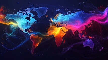 Global Network: A Vibrant Visualization of the World's Interconnections