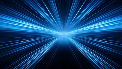 abstract blue light streaks converging at a center point