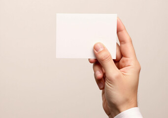 Fototapeta premium hand holding blank business card