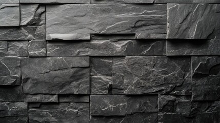 Textured Gray Stone Wall Ideal for Modern Interior Design and Architectural Backgrounds
