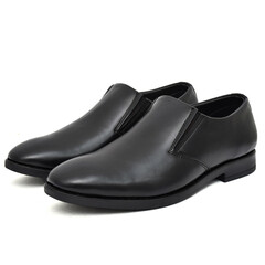 black leather shoes
