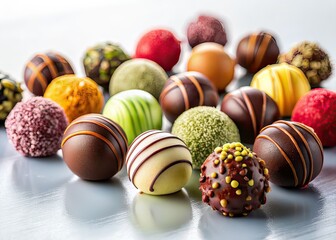 Obraz premium Gourmet Chocolate Truffles Landscape Photography