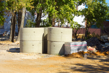 Building materials in the park.