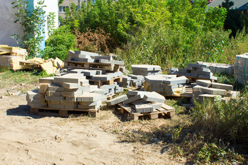 Building materials in the park.