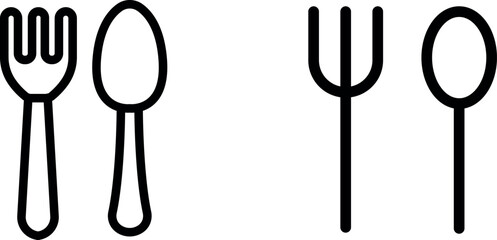 Spoon and Fork Vector Icon Set - Culinary Design Collection