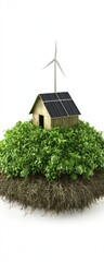 wind turbine on a grass
