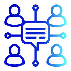 Message Icon with Outline Gradient Style