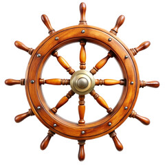 Ornate Wooden Ship's Wheel, Perfect Nautical Decor